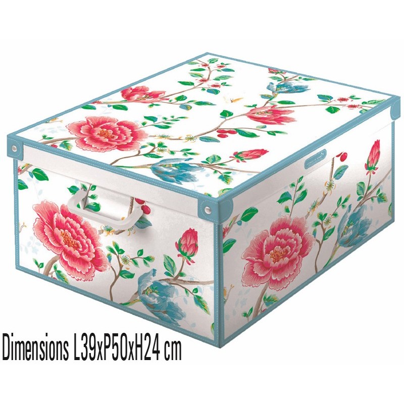 boite rangement décorative carton, décor floral