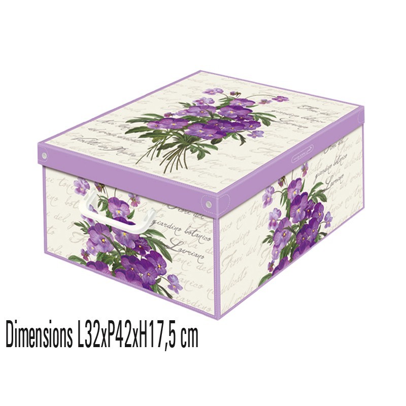 Boite de rangement carton recyclé parfumée violette