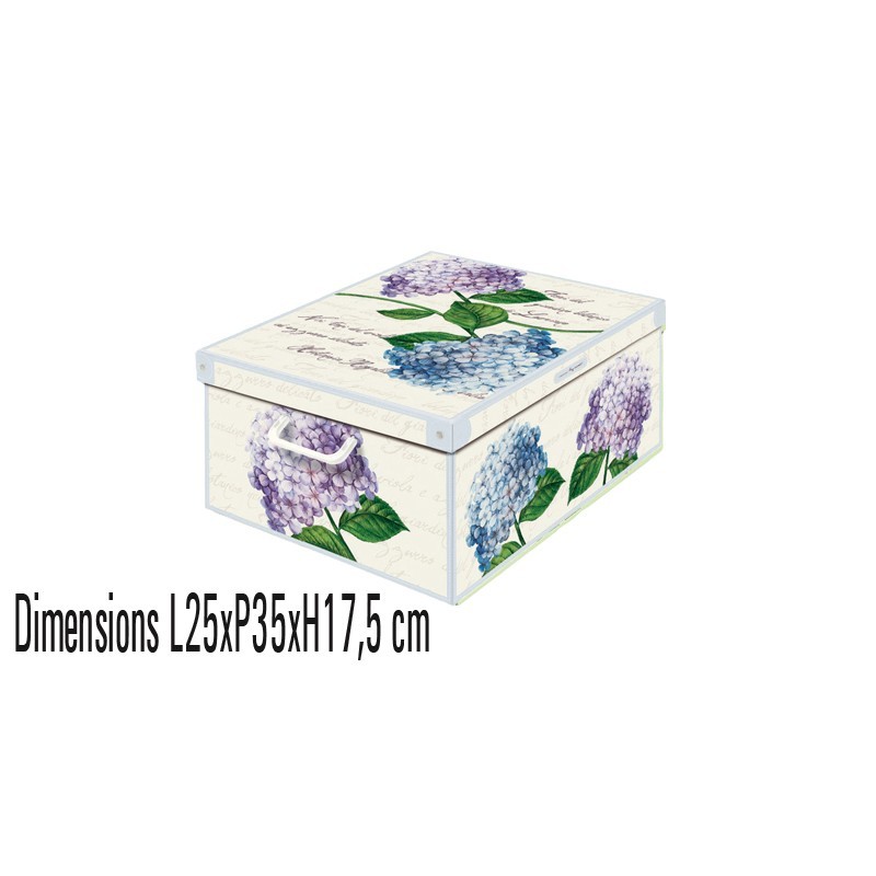 boite de rangement carton décorative décor hortensia