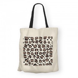 Totebag coton organic imprimé motif léopard