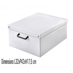 Boite de rangement carton Blanche format midi